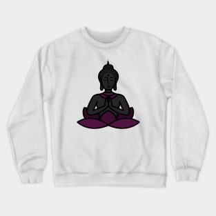 Meditating Buddha, Geometric Mandala Inspired, Motivational Inspiration Purple Crewneck Sweatshirt